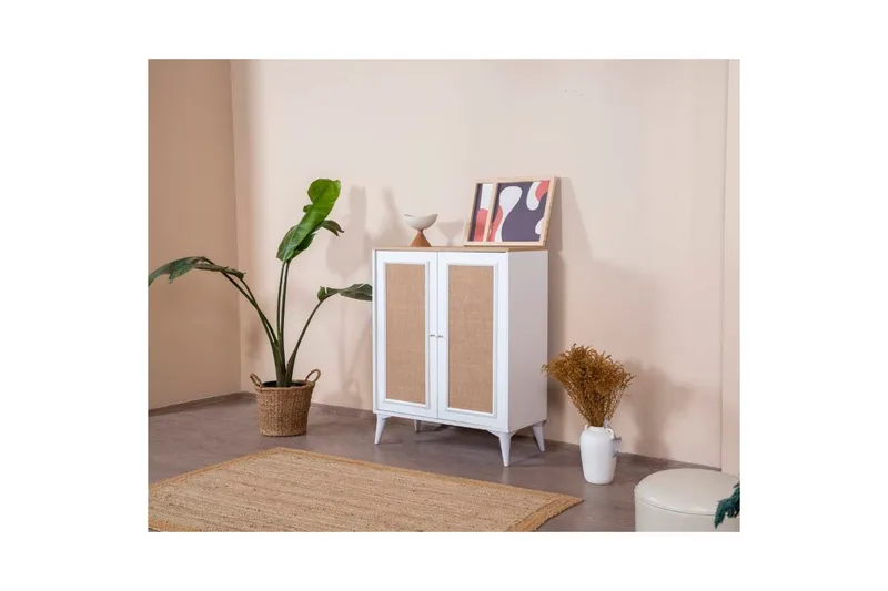 Skjenk Jatinder Hvit / Eik - Natur/Hvit - Oppbevaring - Oppbevaringsmøbler - Sideboard & skjenker