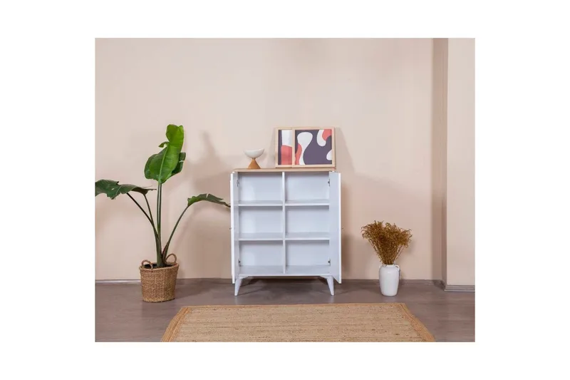 Skjenk Jatinder Hvit / Eik - Natur/Hvit - Oppbevaring - Oppbevaringsmøbler - Sideboard & skjenker