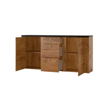Skjenk Larona 2 dører med 3 skuffer - Lefkas Eik - Oppbevaring - Oppbevaringsmøbler - Sideboard & skjenker