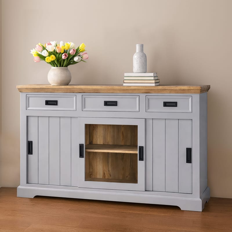 Skjenk Loft24 Alpinist - Grå og naturtre - Oppbevaring - Oppbevaringsmøbler - Sideboard & skjenker