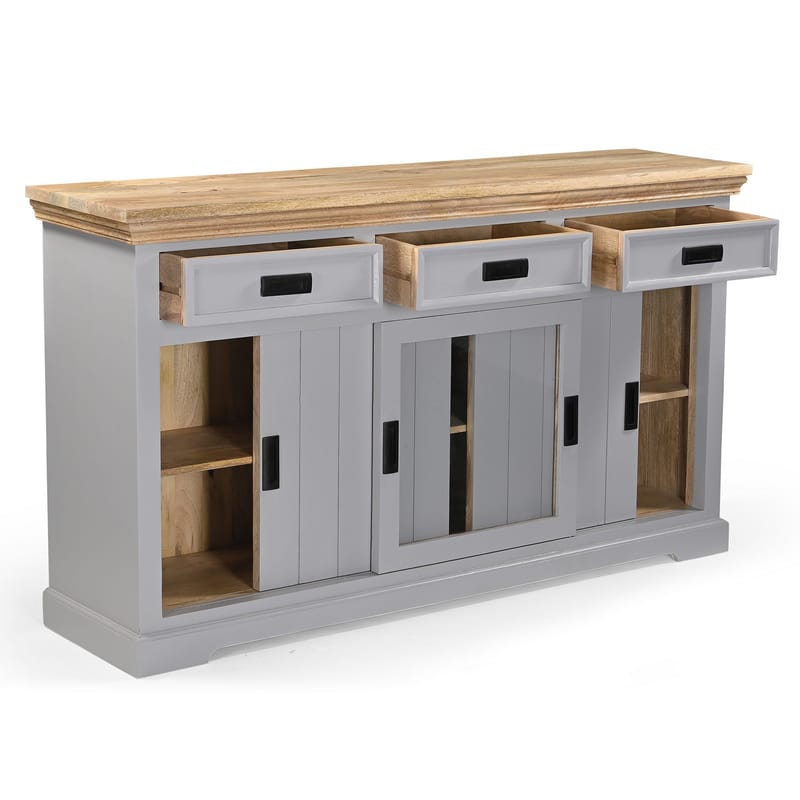 Skjenk Loft24 Alpinist - Grå og naturtre - Oppbevaring - Oppbevaringsmøbler - Sideboard & skjenker