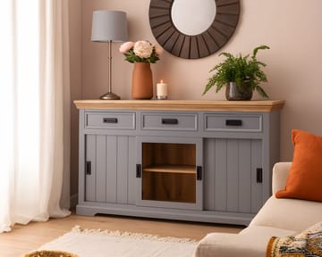 Skjenk Loft24 Alpinist - Grå og naturtre - Oppbevaring - Oppbevaringsmøbler - Sideboard & skjenker