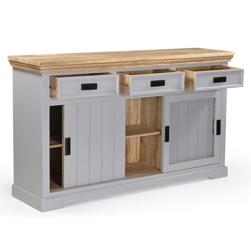 Skjenk Loft24 Alpinist - Grå og naturtre - Oppbevaring - Oppbevaringsmøbler - Sideboard & skjenker