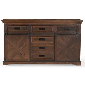 Skjenk Loft24 Don Barn - Dyp brun med svarte metalldetaljer - Oppbevaring - Oppbevaringsmøbler - Sideboard & skjenker