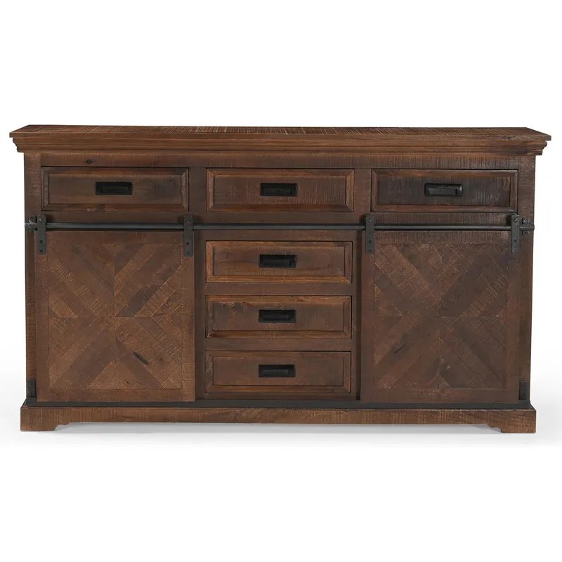 Skjenk Loft24 Don Barn - Dyp brun med svarte metalldetaljer - Oppbevaring - Oppbevaringsmøbler - Sideboard & skjenker