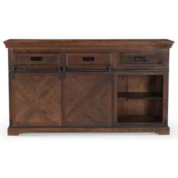 Skjenk Loft24 Don Barn - Dyp brun med svarte metalldetaljer - Oppbevaring - Oppbevaringsmøbler - Sideboard & skjenker
