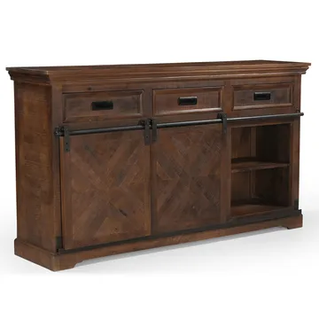 Skjenk Loft24 Don Barn - Dyp brun med svarte metalldetaljer - Oppbevaring - Oppbevaringsmøbler - Sideboard & skjenker