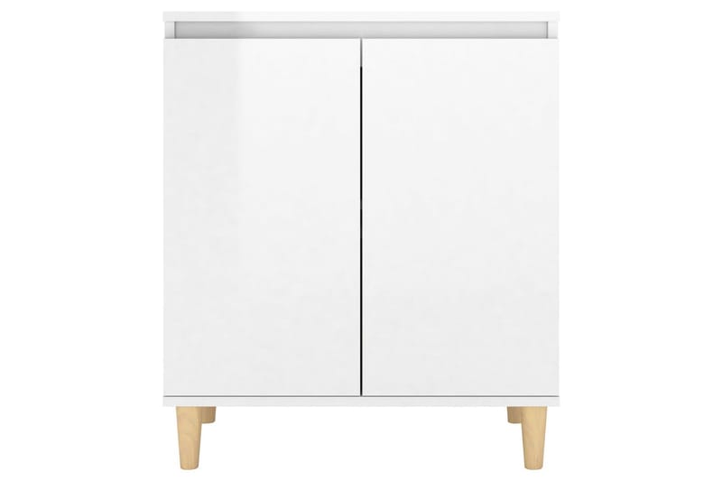 Skjenk med ben i heltre høyglans hvit 60x35x70 cm sponplate - Hvit - Oppbevaring - Oppbevaringsmøbler - Sideboard & skjenker
