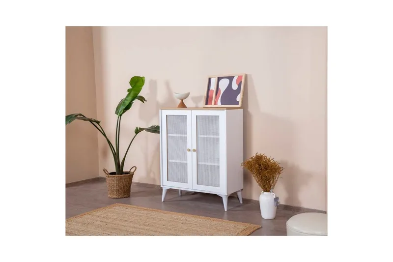 Skjenk Mjudi Hvit / Eik - Hvit / Eik - Oppbevaring - Oppbevaringsmøbler - Sideboard & skjenker