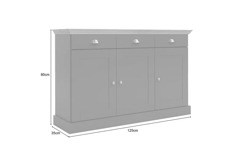Skjenk Motala Antrasitt/Eik - Antrasitt/Eik - Oppbevaring - Oppbevaringsmøbler - Sideboard & skjenker