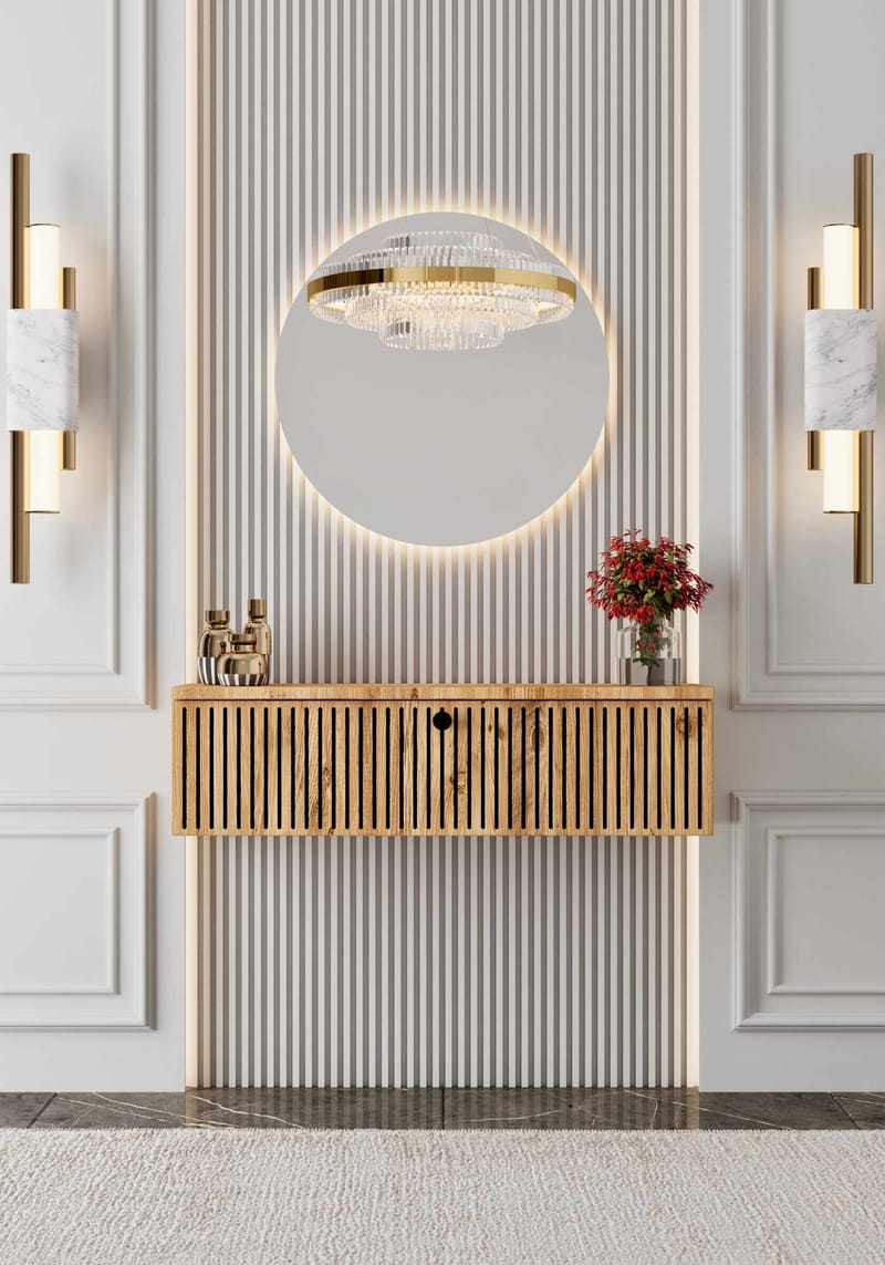 Skjenk Nordure Mimosa (90 x 26 x 22 cm) Atlantic Pine - Atlantic Pine - Oppbevaring - Oppbevaringsmøbler - Sideboard & skjenker