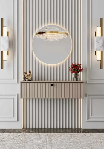 Skjenk Nordure Mimosa (90 x 26 x 22 cm) Sandstein - Sandstein - Oppbevaring - Oppbevaringsmøbler - Sideboard & skjenker