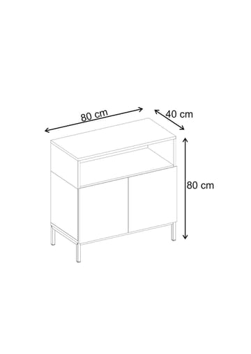Skjenk Nordure Palmer (80 x 80 x 40 cm) Milano Valnøtt Svart - Milano valnøtt og svart - Oppbevaring - Oppbevaringsmøbler - Sideboard & skjenker