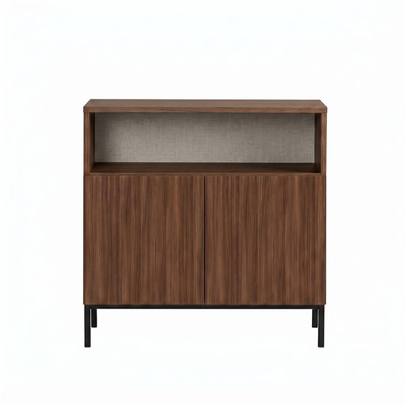 Skjenk Nordure Palmer (80 x 80 x 40 cm) Milano Valnøtt Svart - Milano valnøtt og svart - Oppbevaring - Oppbevaringsmøbler - Sideboard & skjenker
