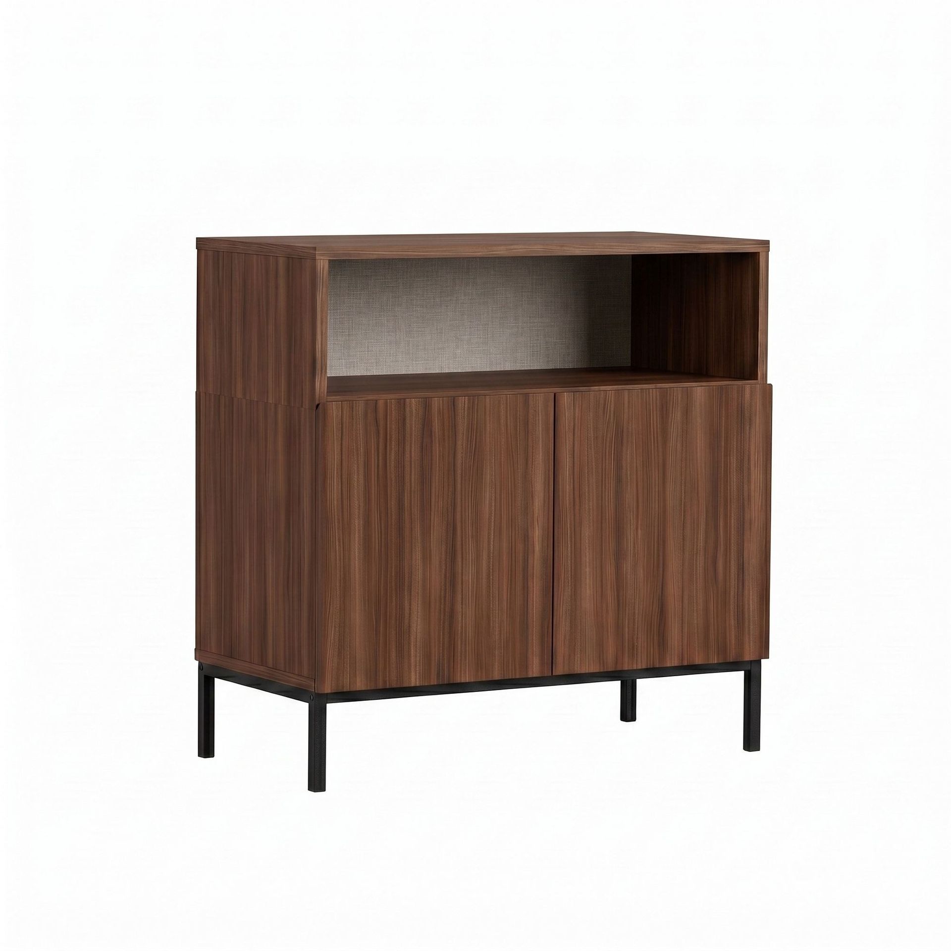 Skjenk Nordure Palmer (80 x 80 x 40 cm) Milano Valnøtt Svart - Milano valnøtt og svart