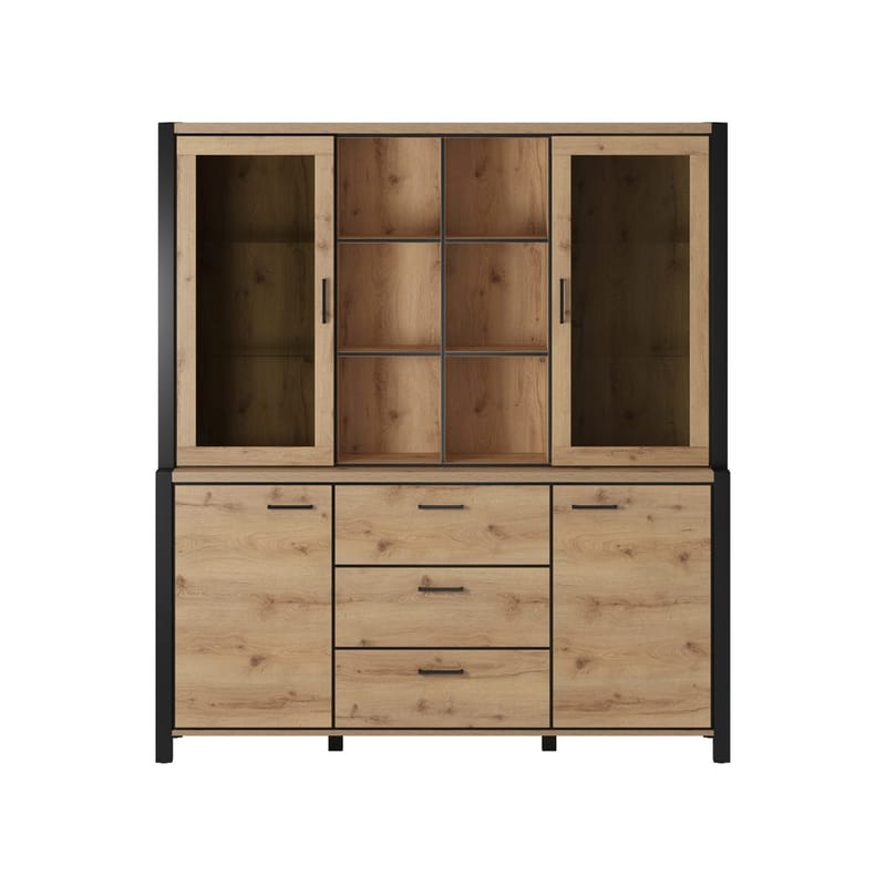 Skjenk- og vitrinesett Aktiv 4 dører, 3 skuffer 04+26 - Oppbevaring - Oppbevaringsmøbler - Kommode