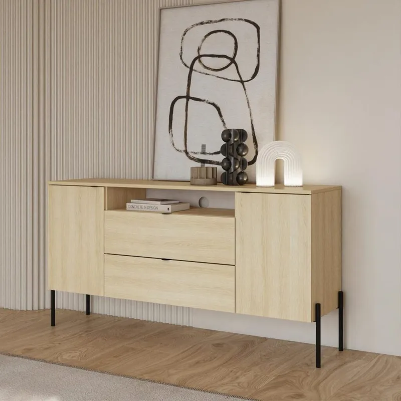 Skjenk Ore 2 dører med 2 skuffer - Lindberg eik - Oppbevaring - Oppbevaringsmøbler - Sideboard & skjenker