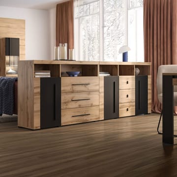 Skjenk Roger 1 Dør med 3 Skuffer - Wotan eik - Oppbevaring - Oppbevaringsmøbler - Sideboard & skjenker