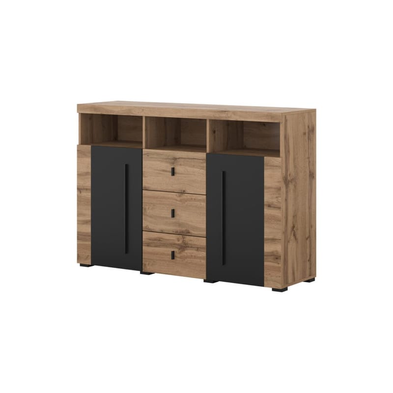 Skjenk Roger 2 Dører med 3 Skuffer, Wotan eik, 132 cm