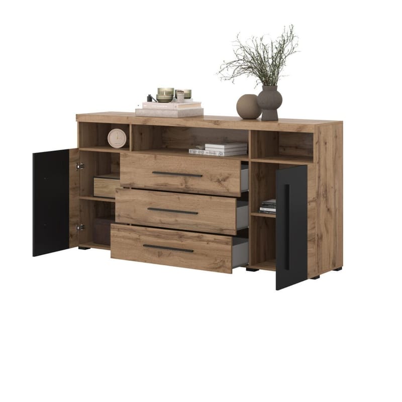 Skjenk Roger 2 Dører med 3 Skuffer - Wotan eik, 182 cm - Oppbevaring - Oppbevaringsmøbler - Sideboard & skjenker