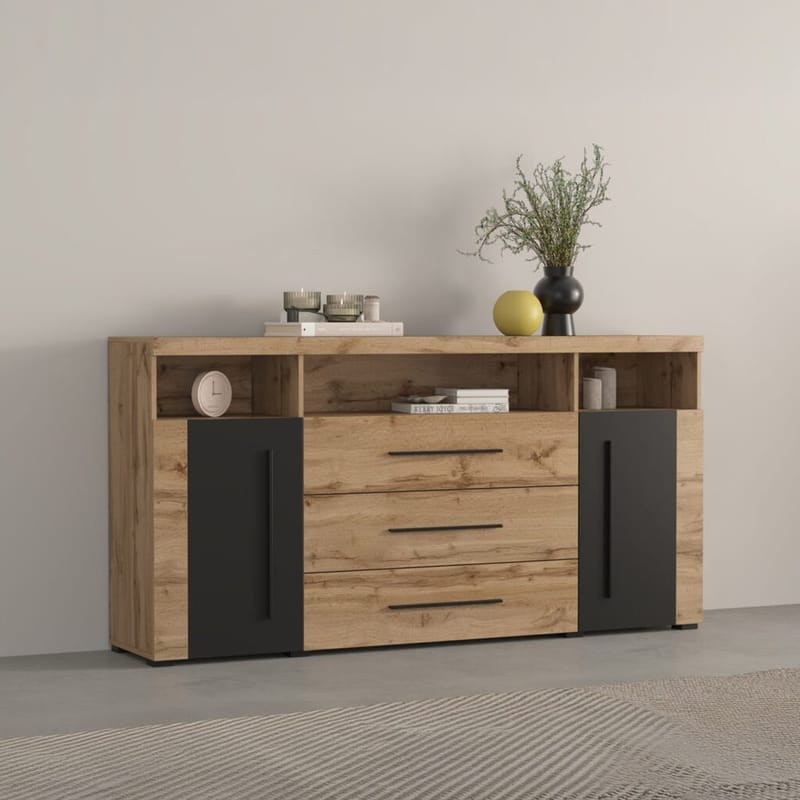 Skjenk Roger 2 Dører med 3 Skuffer - Wotan eik, 182 cm - Oppbevaring - Oppbevaringsmøbler - Sideboard & skjenker