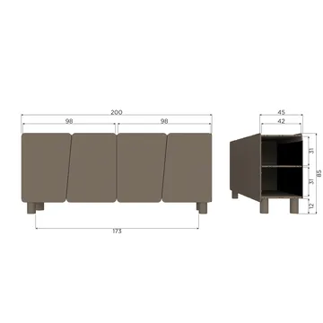 Skjenk Root 200 cm - Trøffelbrun - Oppbevaring - Oppbevaringsmøbler - Sideboard & skjenker