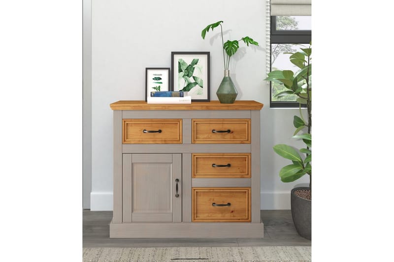 Skjenk Selma 100x38x87 cm, Grå/Beis/Voks - 100x38x87 cm, Grå/Beis/Voks - Oppbevaring - Oppbevaringsmøbler - Sideboard & skjenker