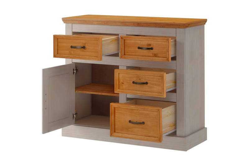 Skjenk Selma 100x38x87 cm, Grå/Beis/Voks - 100x38x87 cm, Grå/Beis/Voks - Oppbevaring - Oppbevaringsmøbler - Sideboard & skjenker