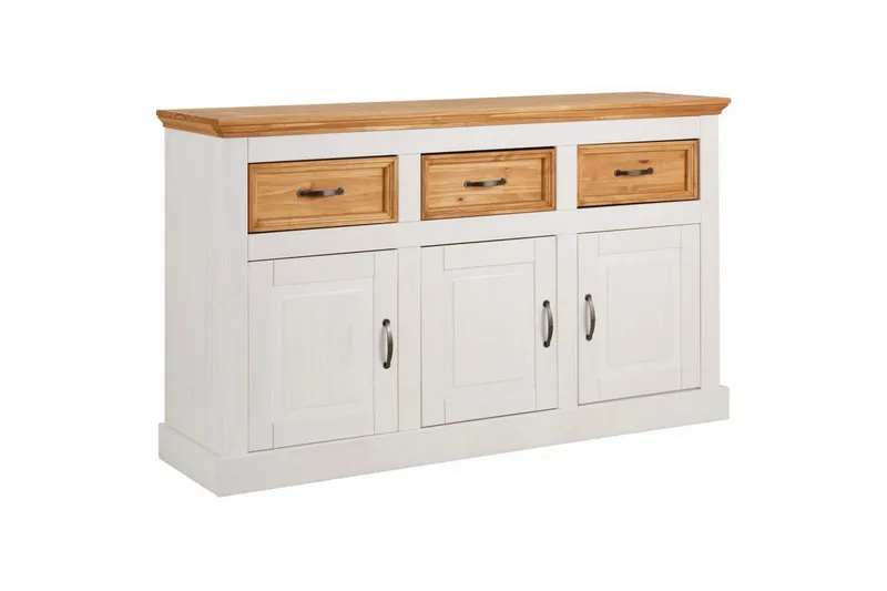 Skjenk Selma 145x38x87 cm, Hvit/Beis/Voks - 145x38x87 cm, Hvit/Beis/Voks - Oppbevaring - Oppbevaringsmøbler - Sideboard & skjenker