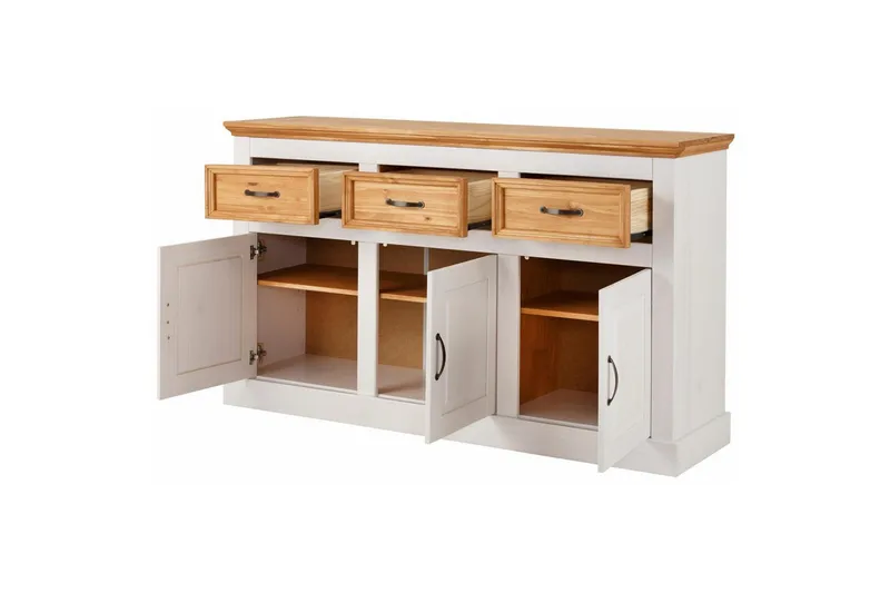 Skjenk Selma 145x38x87 cm, Hvit/Beis/Voks - 145x38x87 cm, Hvit/Beis/Voks - Oppbevaring - Oppbevaringsmøbler - Sideboard & skjenker