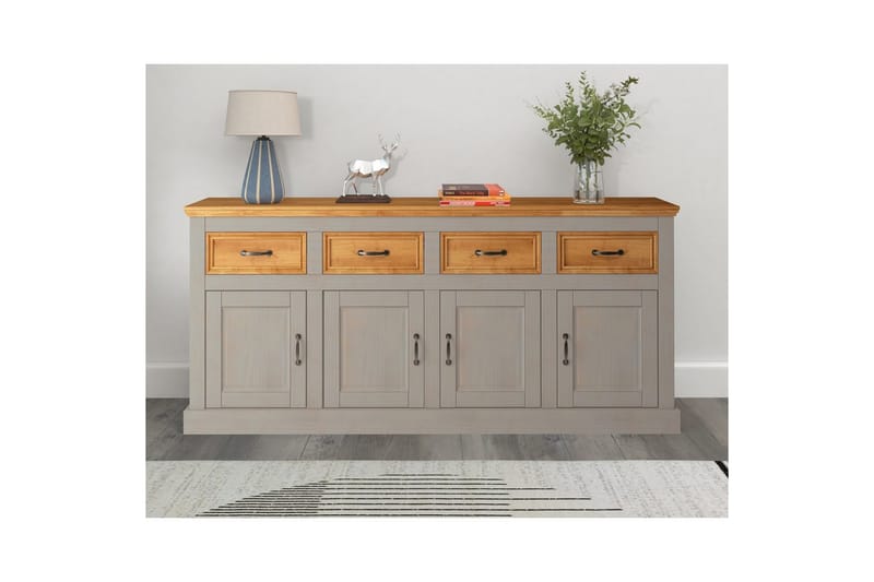 Skjenk Selma 190x38x87, Grå/Beis/Voks - 190x38x87, Grå/Beis/Voks - Oppbevaring - Oppbevaringsmøbler - Sideboard & skjenker