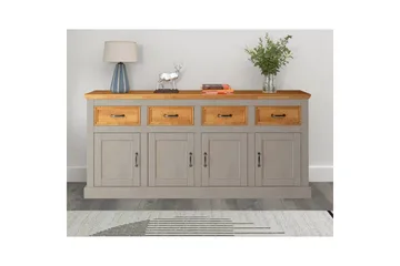 Skjenk Selma 190x38x87, Grå/Beis/Voks - 190x38x87, Grå/Beis/Voks - Oppbevaring - Oppbevaringsmøbler - Sideboard & skjenker