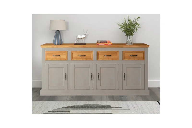Skjenk Selma 190x38x87, Grå/Beis/Voks - 190x38x87, Grå/Beis/Voks - Oppbevaring - Oppbevaringsmøbler - Sideboard & skjenker