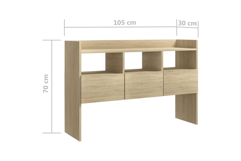 Skjenk sonoma eik 105x30x70 cm sponplate - Brun - Oppbevaring - Oppbevaringsmøbler - Sideboard & skjenker
