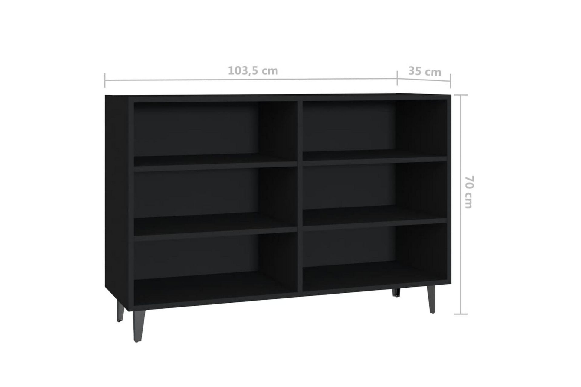 Skjenk svart 103,5x35x70 cm sponplate - Svart - Oppbevaring - Oppbevaringsmøbler - Sideboard & skjenker