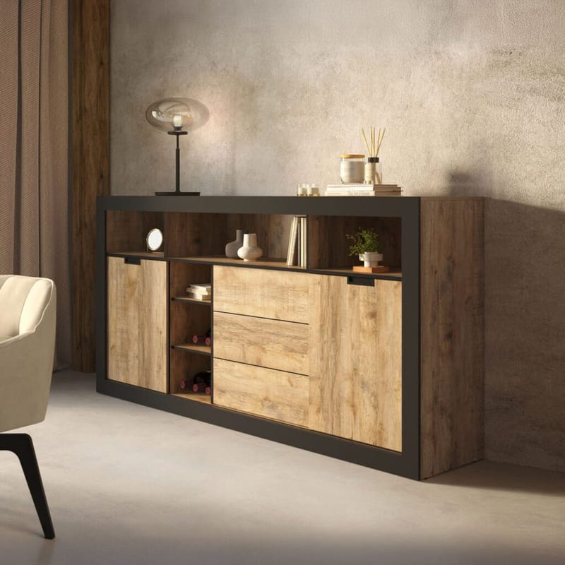 Skjenk Tudor 2 dører med 3 skuffer - 109 cm - Oppbevaring - Oppbevaringsmøbler - Sideboard & skjenker