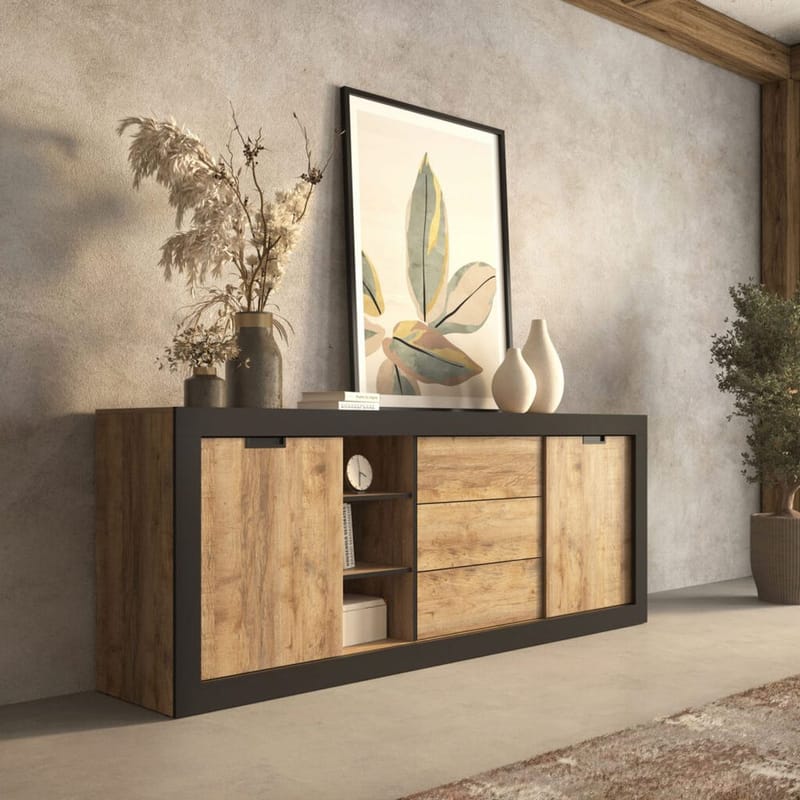 Skjenk Tudor 2 dører med 3 skuffer - 85 cm - Oppbevaring - Oppbevaringsmøbler - Sideboard & skjenker