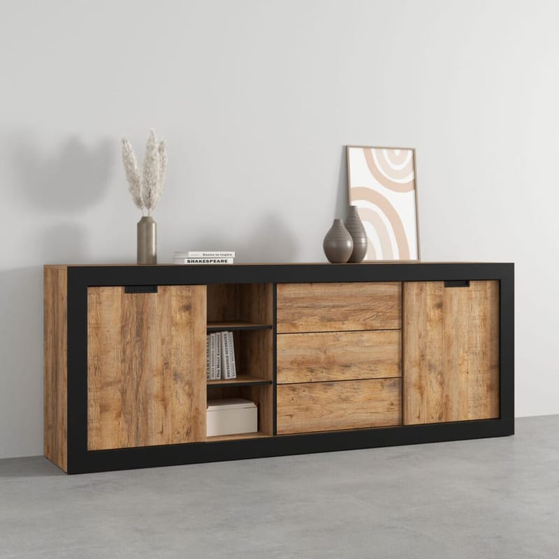 Skjenk Tudor 2 dører med 3 skuffer - 85 cm - Oppbevaring - Oppbevaringsmøbler - Sideboard & skjenker