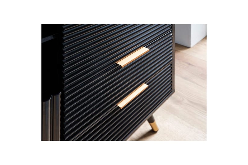 Skjenk Wohnling Foliert sponplate eikelook 77 cm 2 dører 2 skuffer Lagringsplass Moderne - Møbler - Bord - Avlastningsbord - Lampebord & sidebord