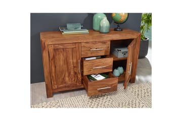 Skjenk Wohnling Heltre 118 x 40 cm 2 dører 3 skuffer Landlig stil - Møbler - Bord - Avlastningsbord - Brettbord og småbord