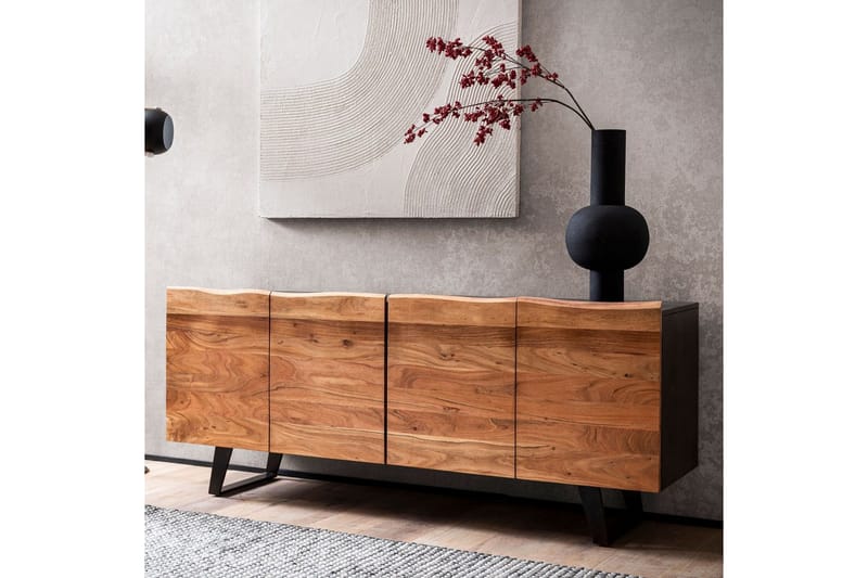 Skjenk Wohnling Massivt treverk trekanter 180 cm 4 dører industriell - Oppbevaring - Oppbevaringsmøbler - Sideboard & skjenker