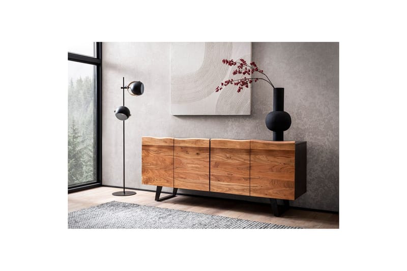 Skjenk Wohnling Massivt treverk trekanter 180 cm 4 dører industriell - Oppbevaring - Oppbevaringsmøbler - Sideboard & skjenker