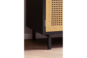 Skjenk Wohnling Melaminbelagt MDF 80 cm 2 dører 2 skuffer med flettverk i Wieners stil moderne - Møbler - Bord - Avlastningsbord - Brettbord og småbord