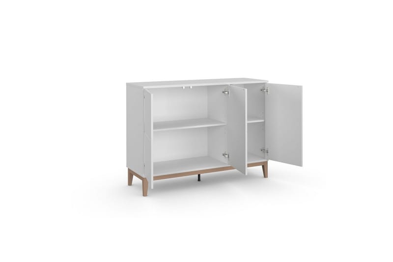 Skjenk Pelle 120x41x85 cm, Hvit/Wotan Eik - 120x41x85 cm, Hvit/Wotan Eik - Oppbevaring - Oppbevaringsmøbler - Sideboard & skjenker