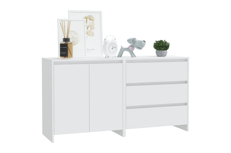 Skjenker 2 stk hvit konstruert tre - Hvit - Oppbevaring - Oppbevaringsmøbler - Sideboard & skjenker