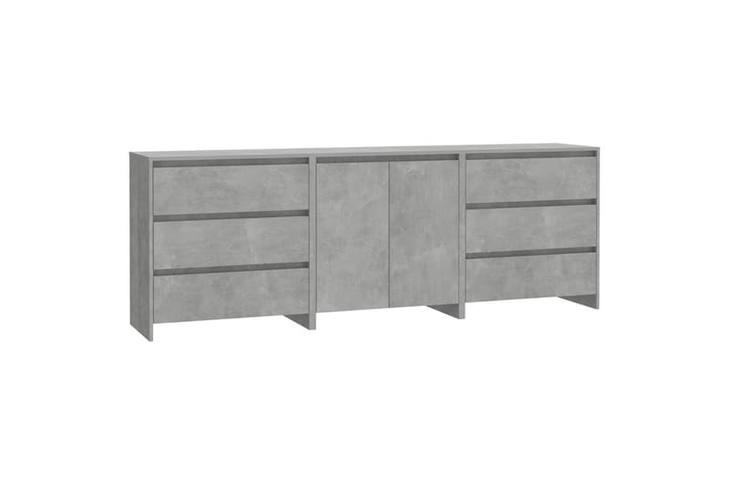 Skjenker 3 stk betonggrå konstruert tre - Grå - Oppbevaring - Oppbevaringsmøbler - Sideboard & skjenker