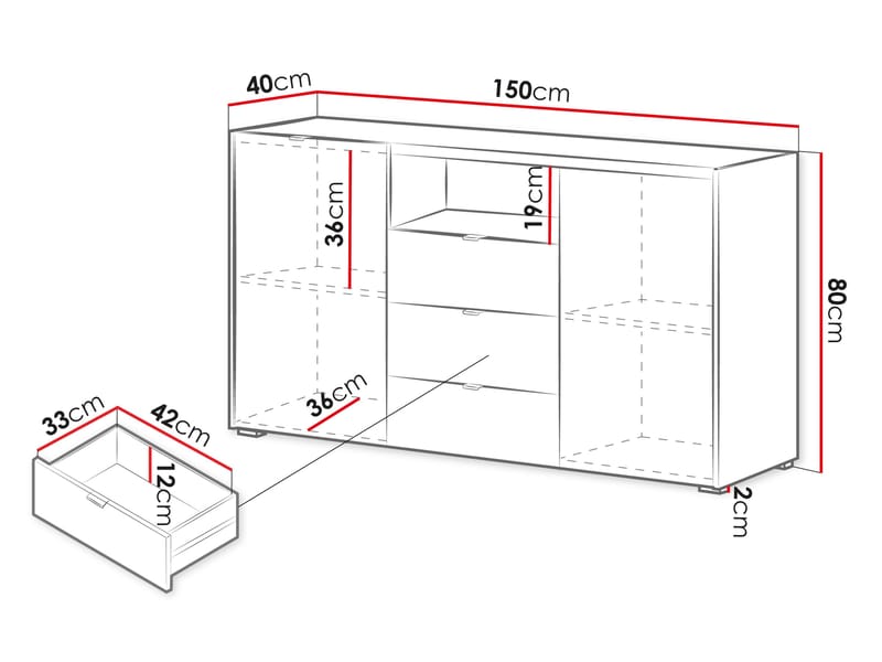 Sovren Kommode 150 cm - Brun - Oppbevaring - Oppbevaringsmøbler - Kommode