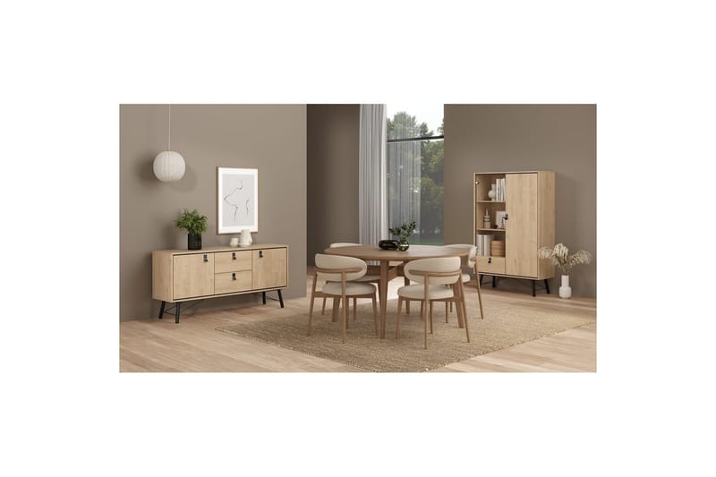 Tadami Skjenk 150x40 cm i Tre med Metallben - Beige - Oppbevaring - Oppbevaringsmøbler - Sideboard & skjenker