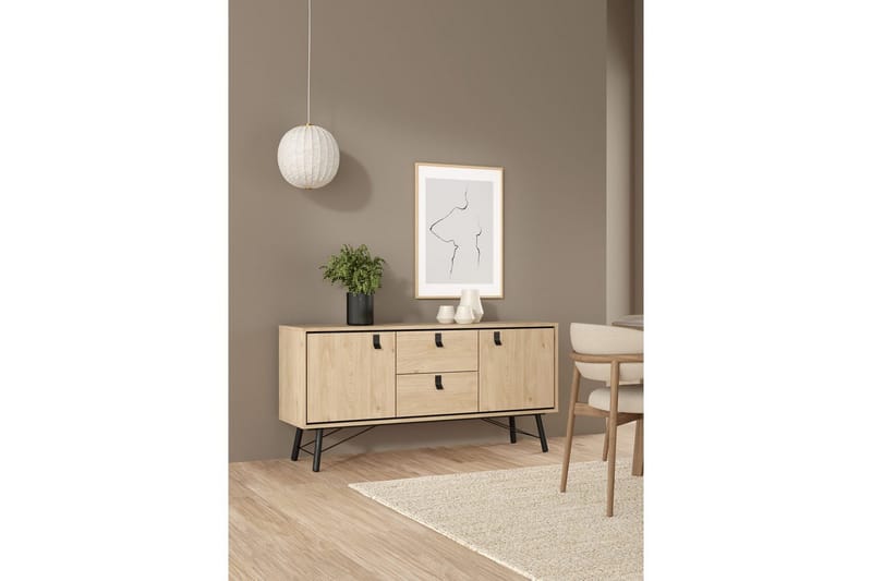 Tadami Skjenk 150x40 cm i Tre med Metallben - Beige - Oppbevaring - Oppbevaringsmøbler - Sideboard & skjenker