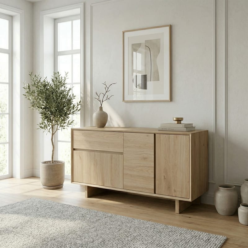 Tavon Konsoll 146x76x45 cm - Naturlig eik - Oppbevaring - Oppbevaringsmøbler - Sideboard & skjenker